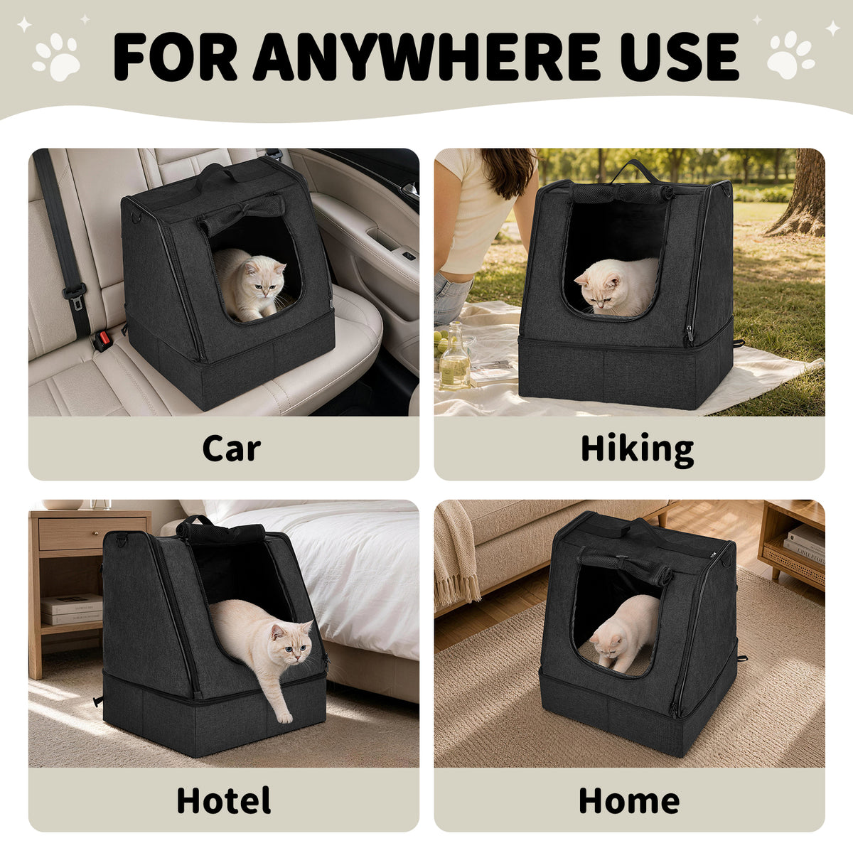 apollowalker-Portable Cat Litter Box with Waterproof Bag and Lid