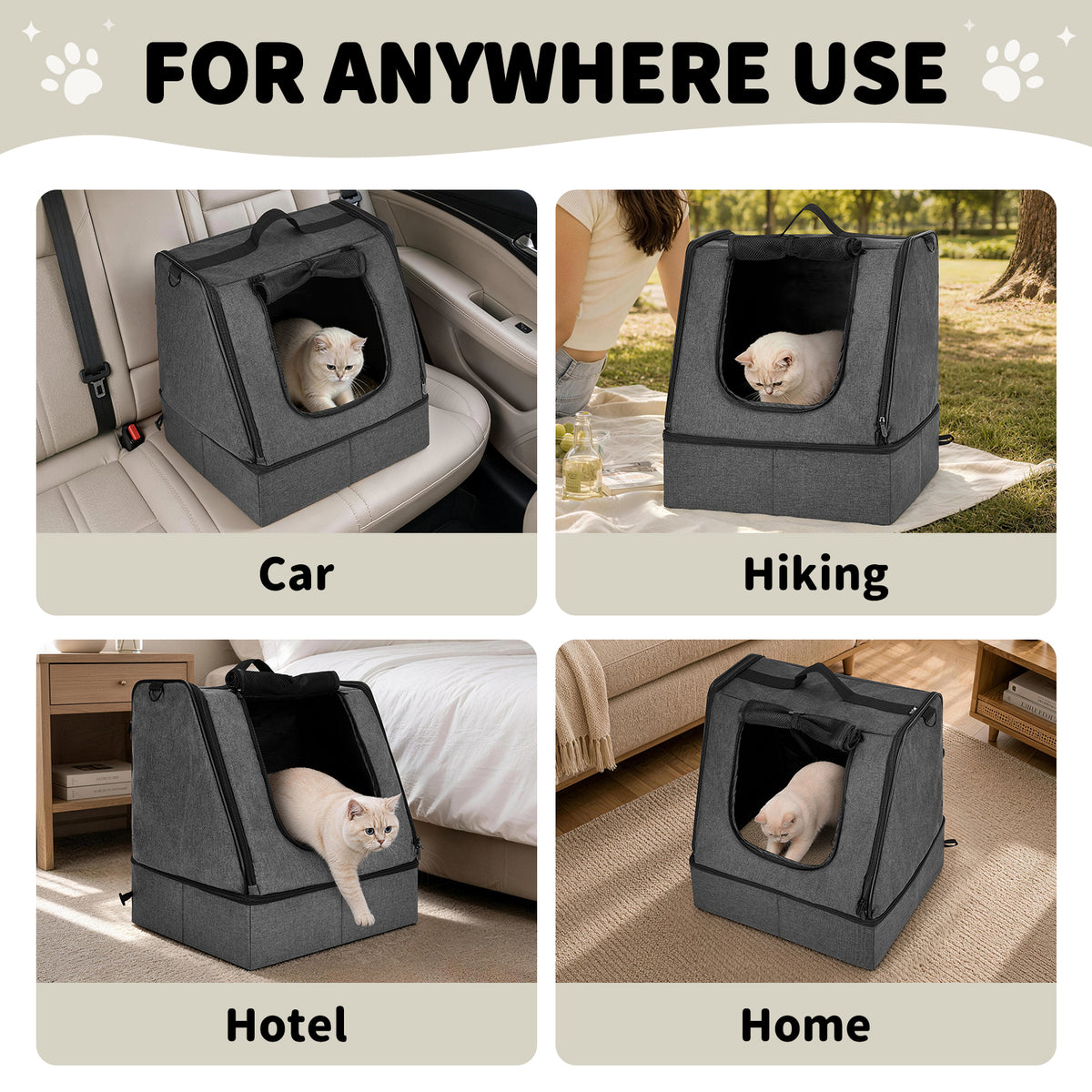 apollowalker-Portable Cat Litter Box with Waterproof Bag and Lid