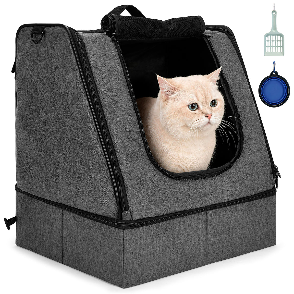 apollowalker-Portable Cat Litter Box with Waterproof Bag and Lid
