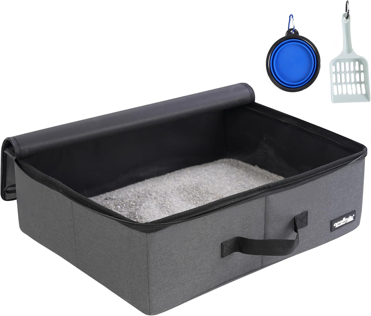 apollowalker-Portable Cat Litter Box with Waterproof Bag and Lid