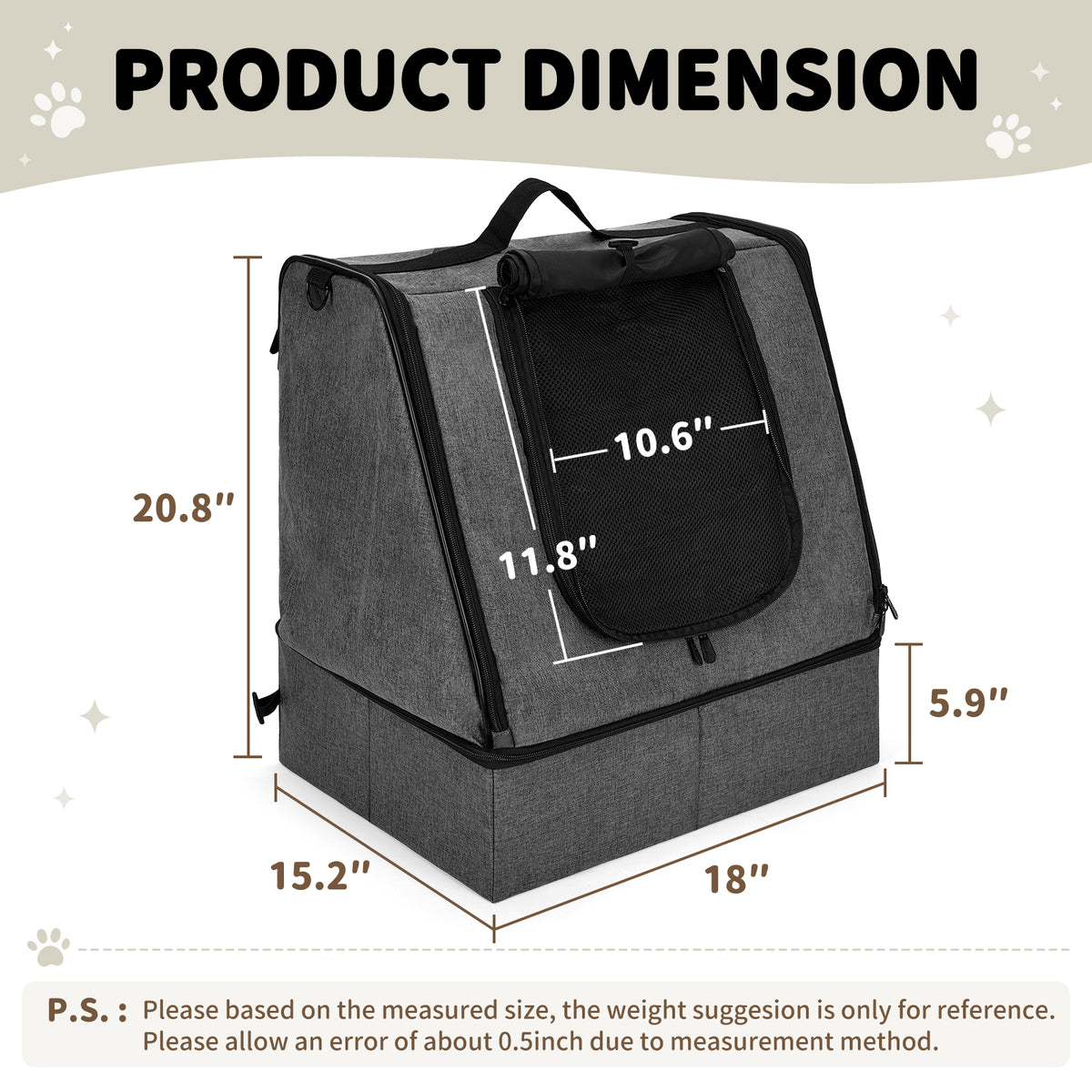 apollowalker-Portable Cat Litter Box with Waterproof Bag and Lid