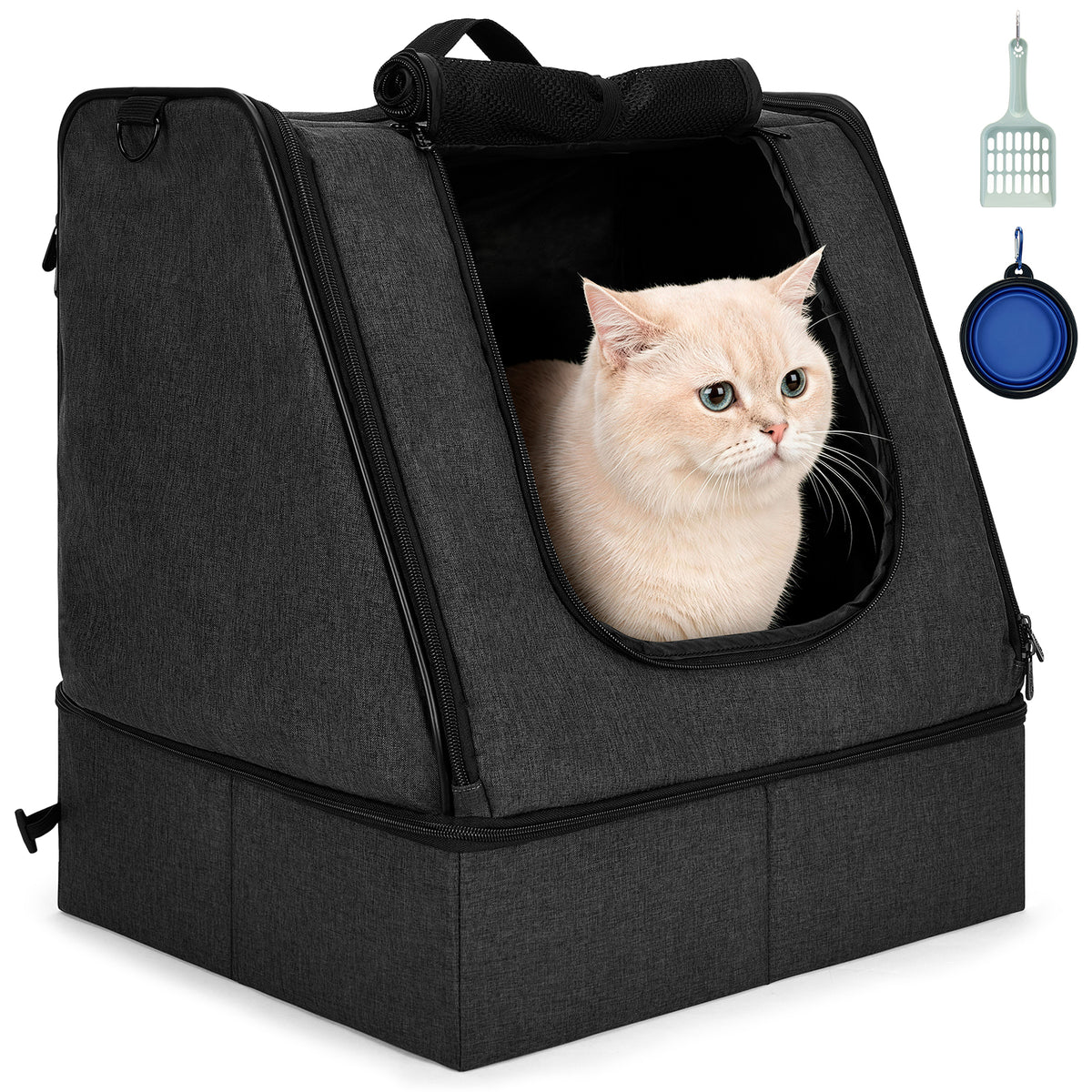 apollowalker-Portable Cat Litter Box with Waterproof Bag and Lid