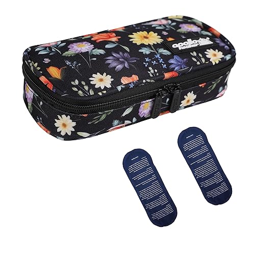 apollowalker-apollo walker Insulin Cooler Travel Case with Ice Packs and Insulation TSA Approved Includes 2 x 90g ice packs for 9-hour cooling insulin pens & syringes for Diabetics to Carry (Grey)