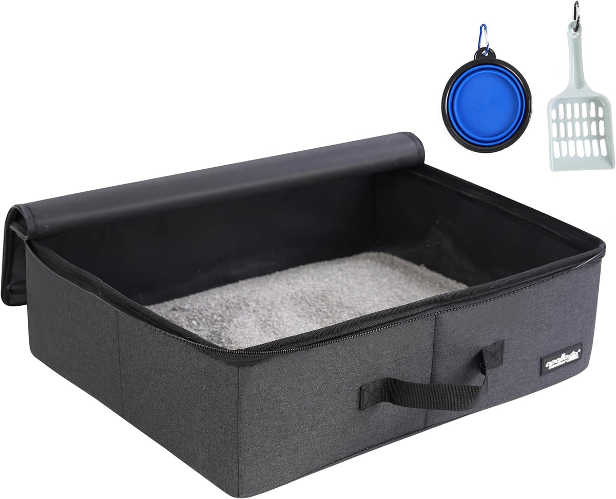 apollowalker-Portable Cat Litter Box with Waterproof Bag and Lid