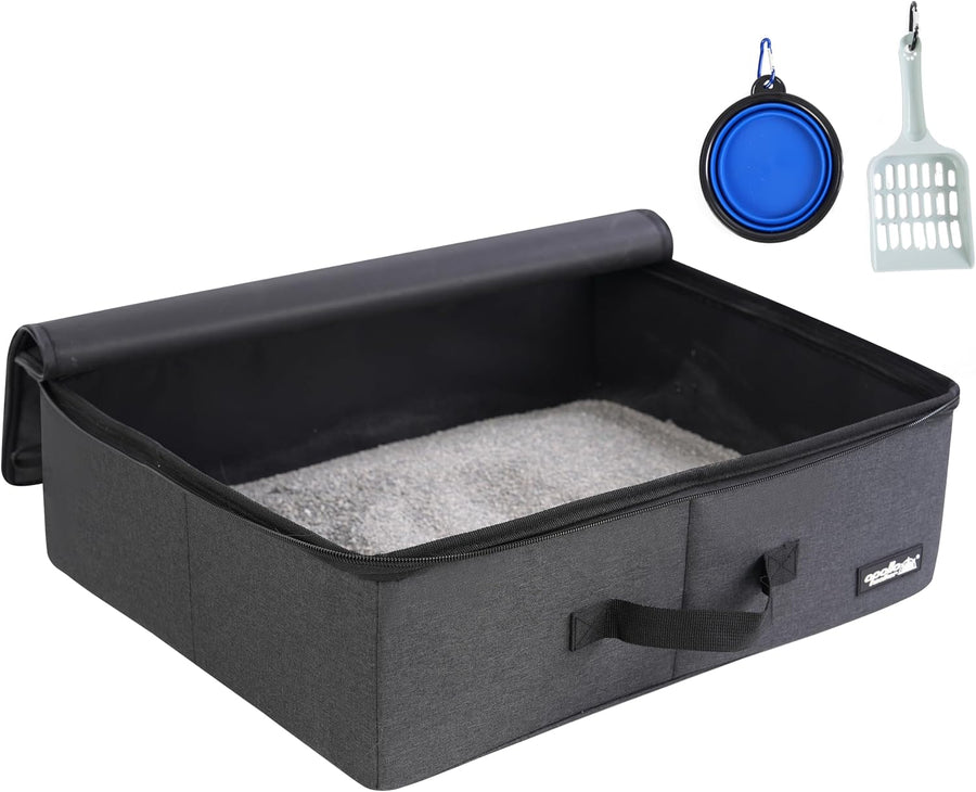apollowalker-Portable Cat Litter Box with Waterproof Bag and Lid