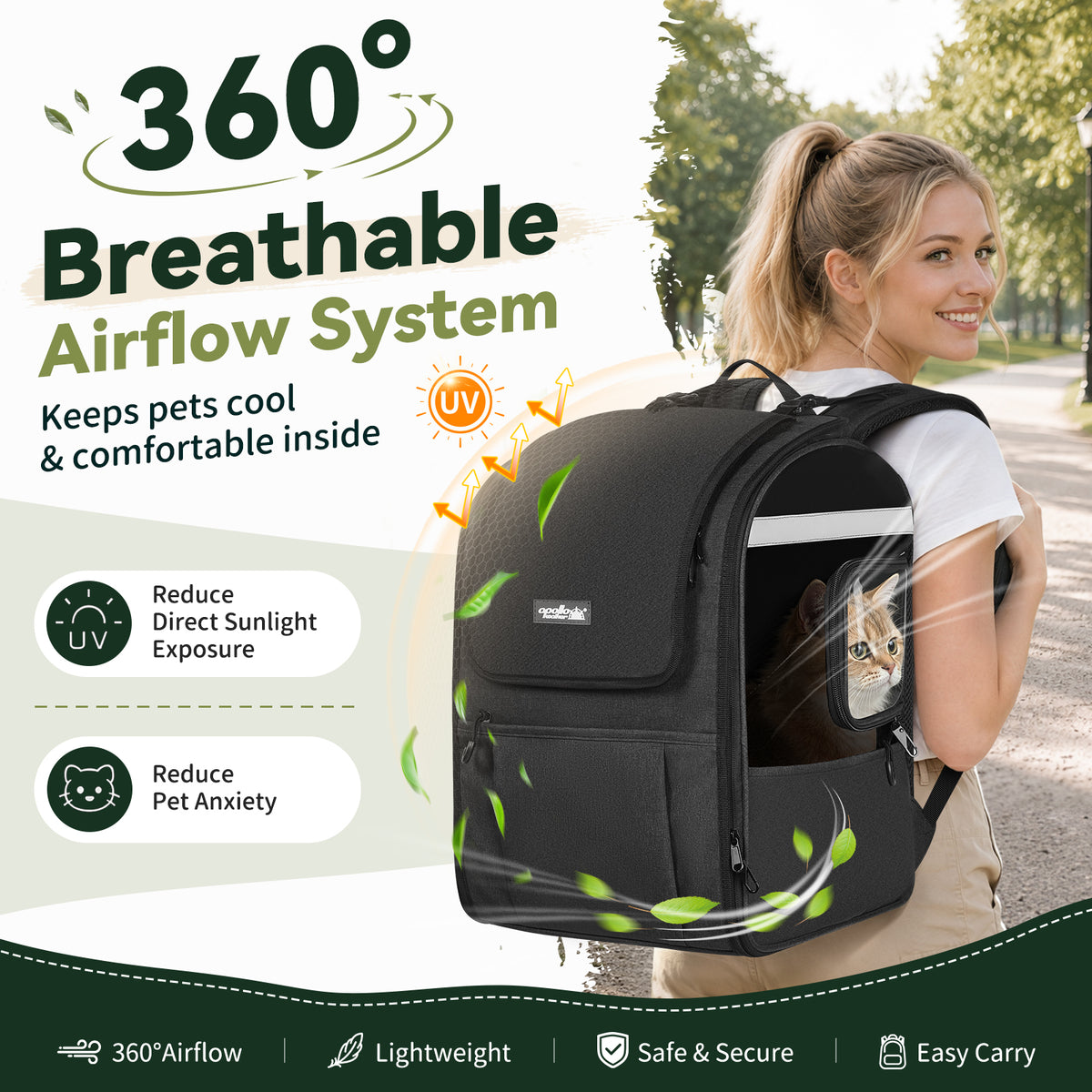 apollowalker-Cat Carrier Backpack for Small-Medium Cats,Dogs