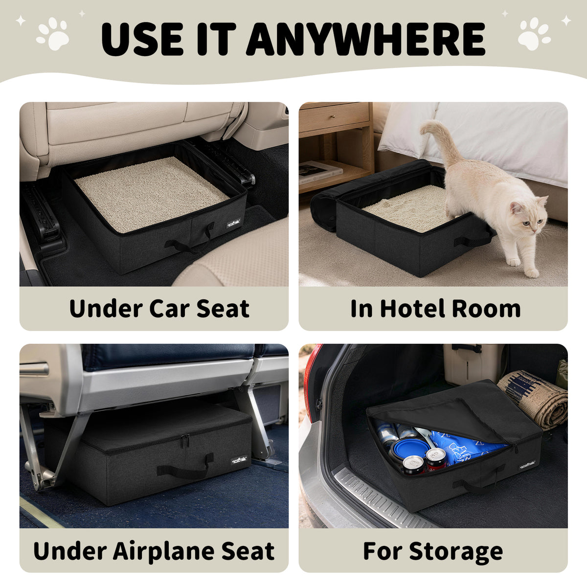 apollowalker-Portable Cat Litter Box with Waterproof Bag and Lid