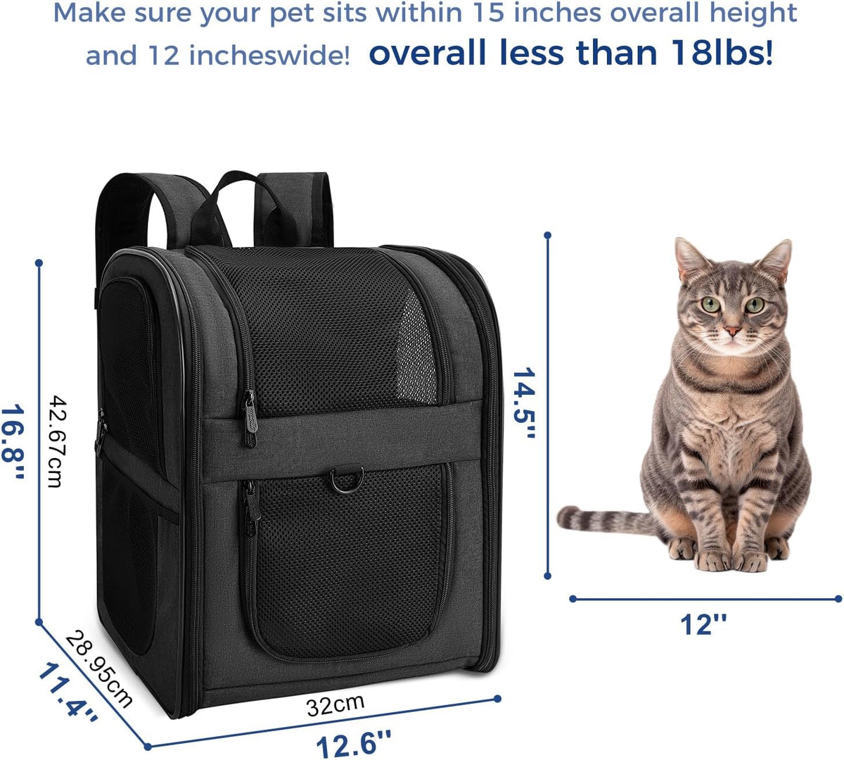 apollowalker-Apollo Walker Cat Carrier Backpack for Small Dogs and Cats Up to 18 lb