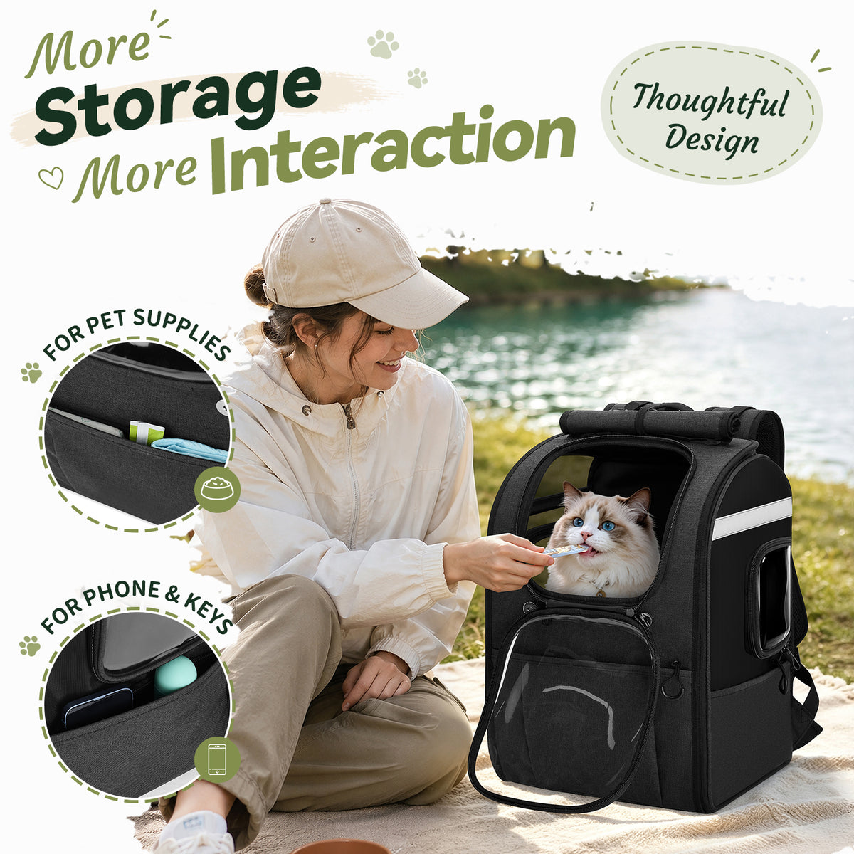 apollowalker-Cat Carrier Backpack for Small-Medium Cats,Dogs