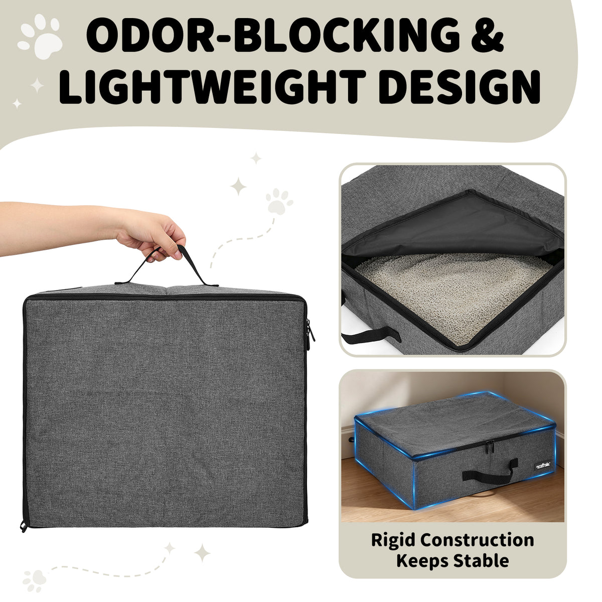 apollowalker-Portable Cat Litter Box with Waterproof Bag and Lid