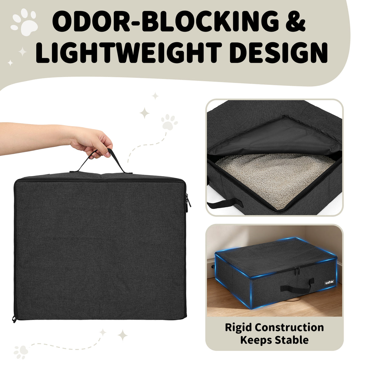 apollowalker-Portable Cat Litter Box with Waterproof Bag and Lid