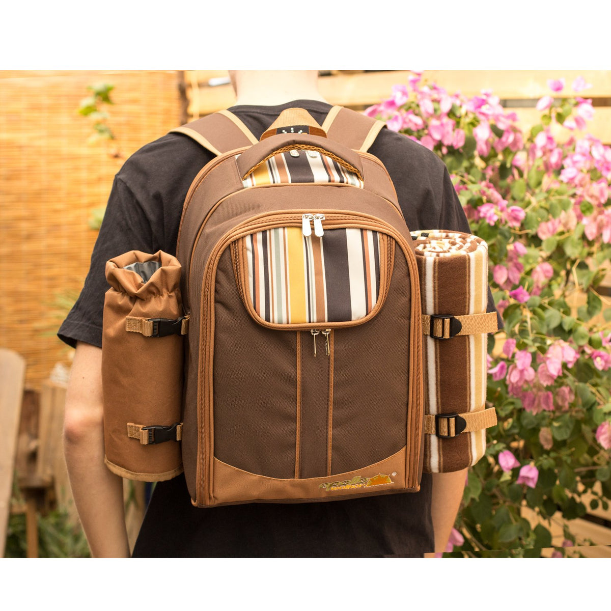 apollowalker-Picnic Backpack, 4-Person with Blanket & Wine, Family & Lovers Gift